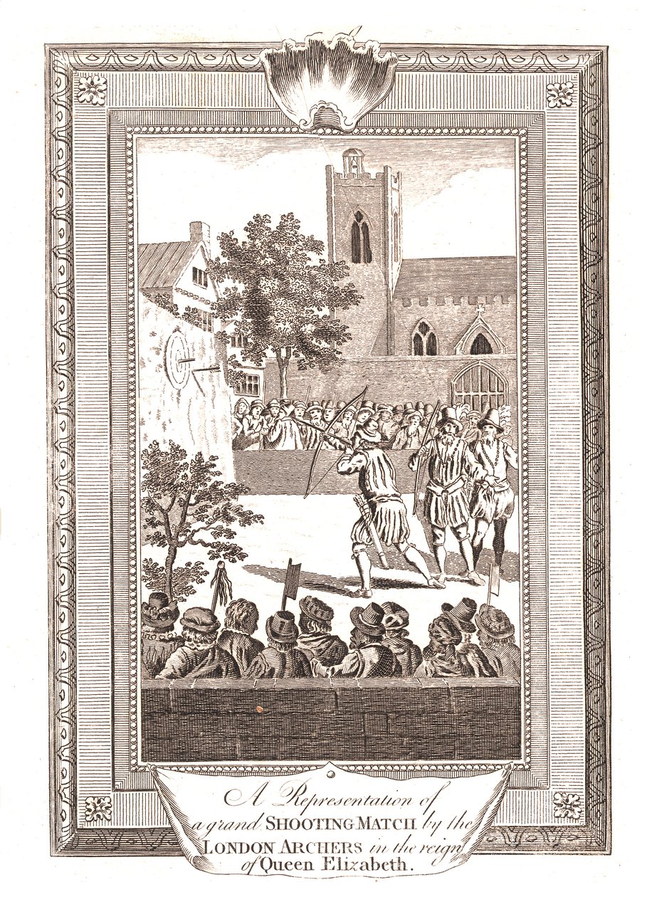 Reprezentace Shooting Match od London Archers za vlády královny Alžběty, 1793 od Unbekannt