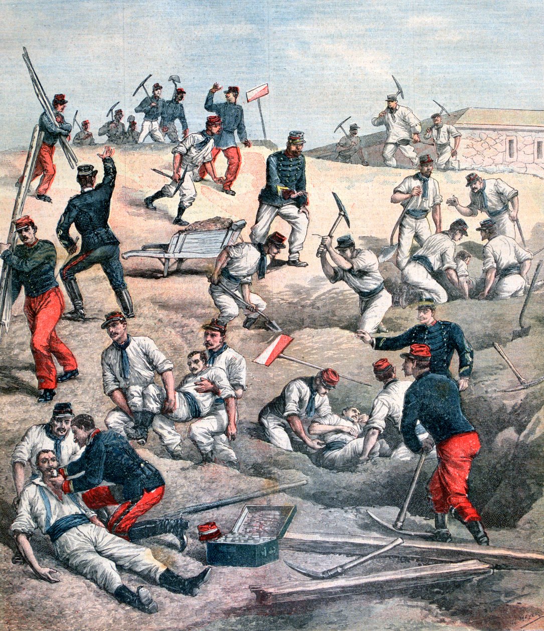 Záchrana obětí v pevnosti Aubervilliers, 1892. od Unbekannt