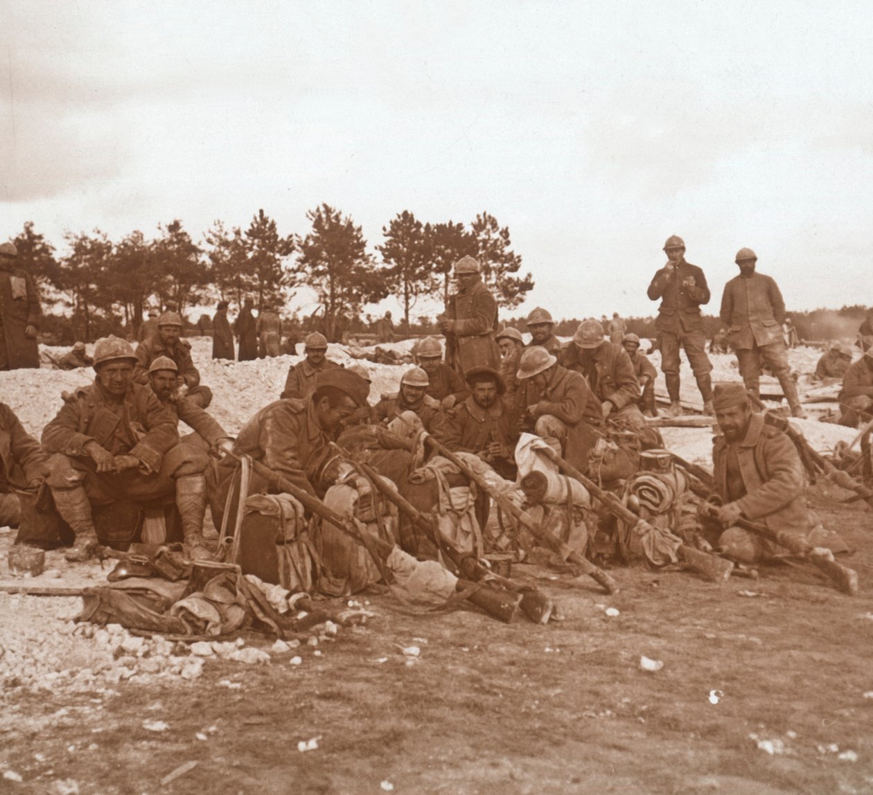 Zastávka, Champagne, severní Francie, c1914-c1918 od Unbekannt