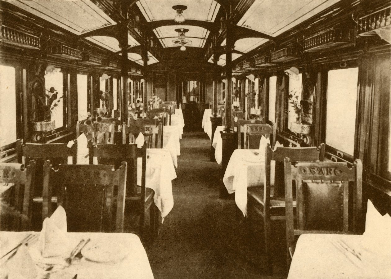 Restaurant Car on a Remote Train, South African Railways, 1930. od Unbekannt