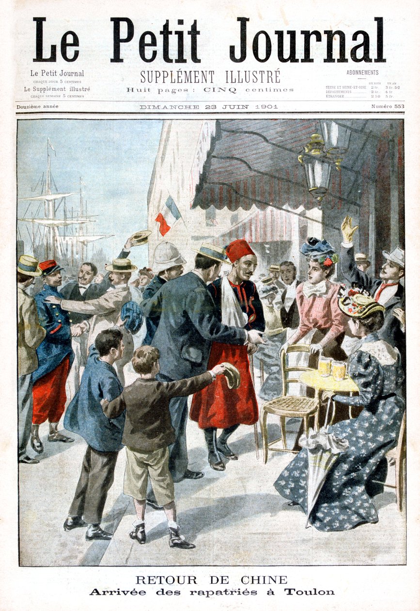 Návrat z Číny, příjezd repatrianta, Toulon, 1901 od Unbekannt