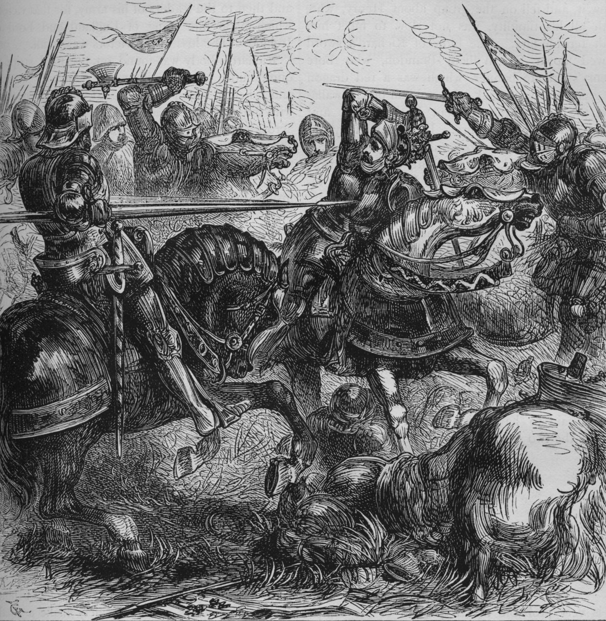 Richard III v Bosworthu, 22. srpna 1485, c1880 od Unbekannt