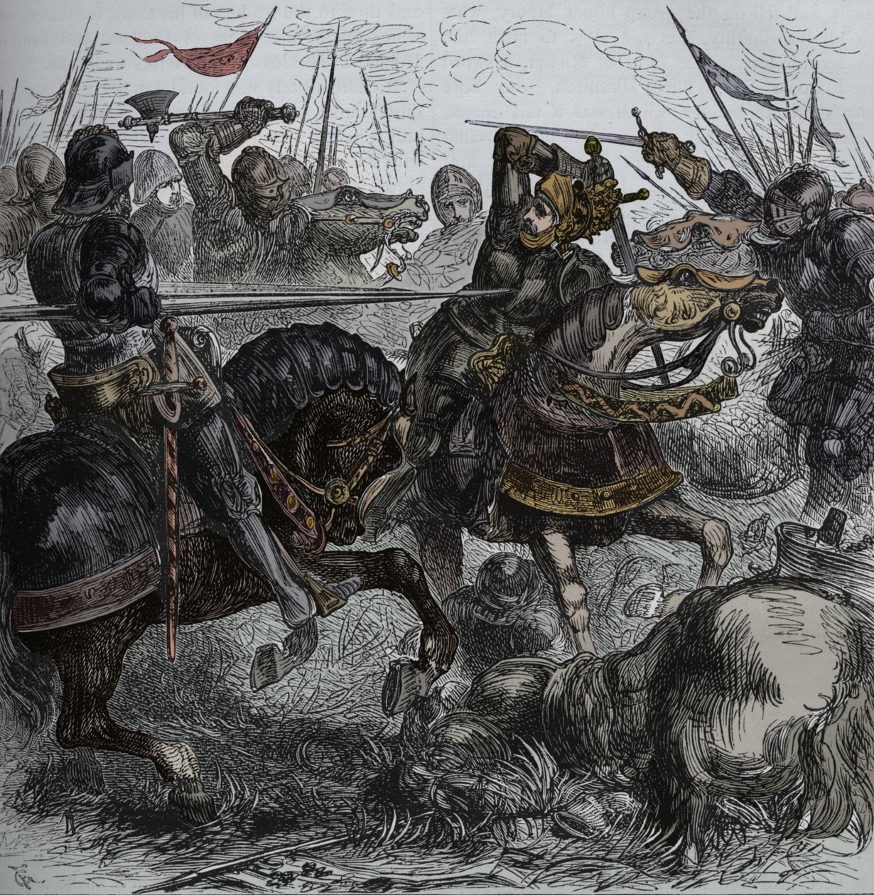 Richard III v Bosworthu, 22. srpna 1485, c1880 od Unbekannt