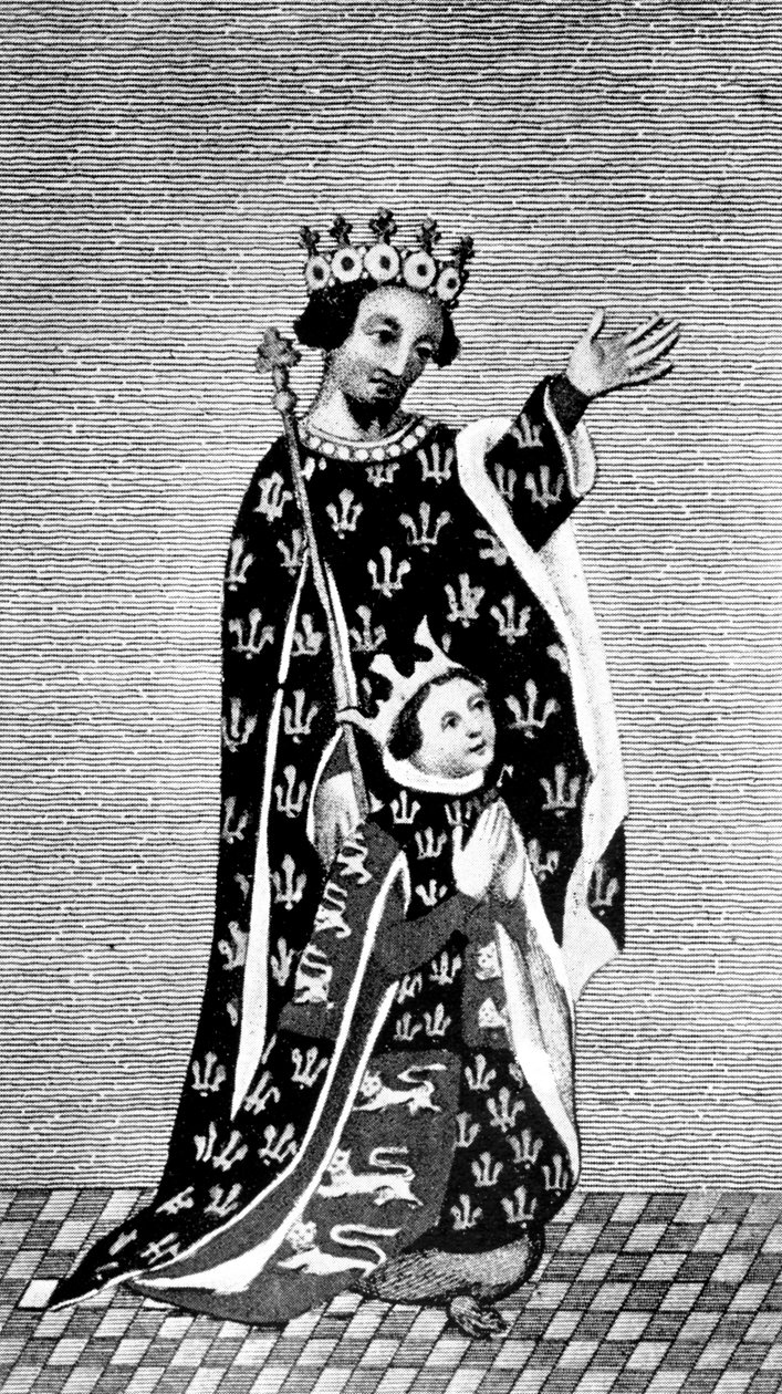 Richard II a jeho otec, Černý princ, 14. století, 1910 od Unbekannt