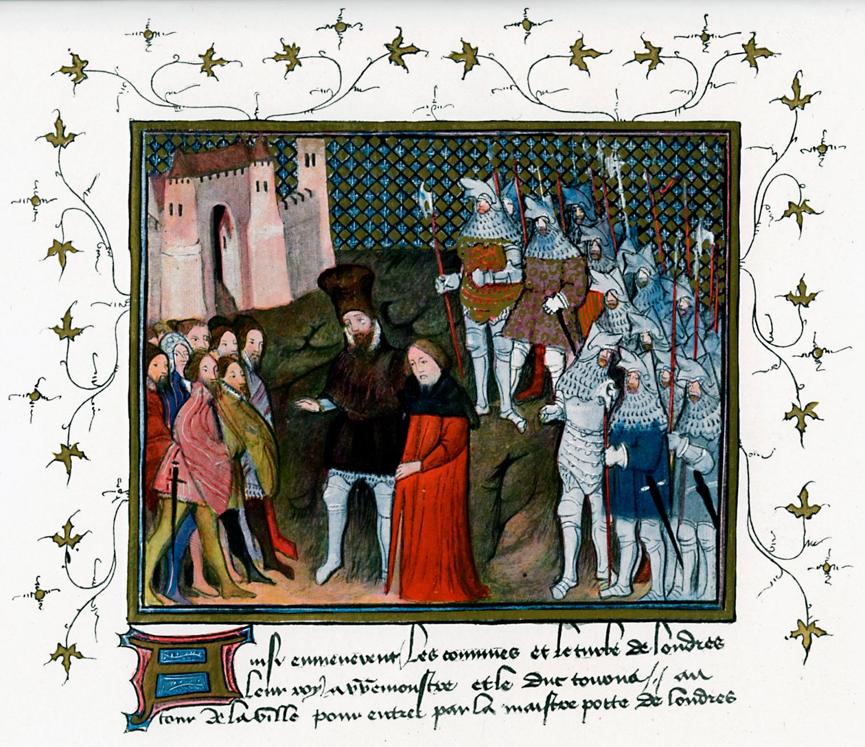 Richard II doručený Bolingbrokem občanům Londýna, 1399, c1400-c1425 od Unbekannt