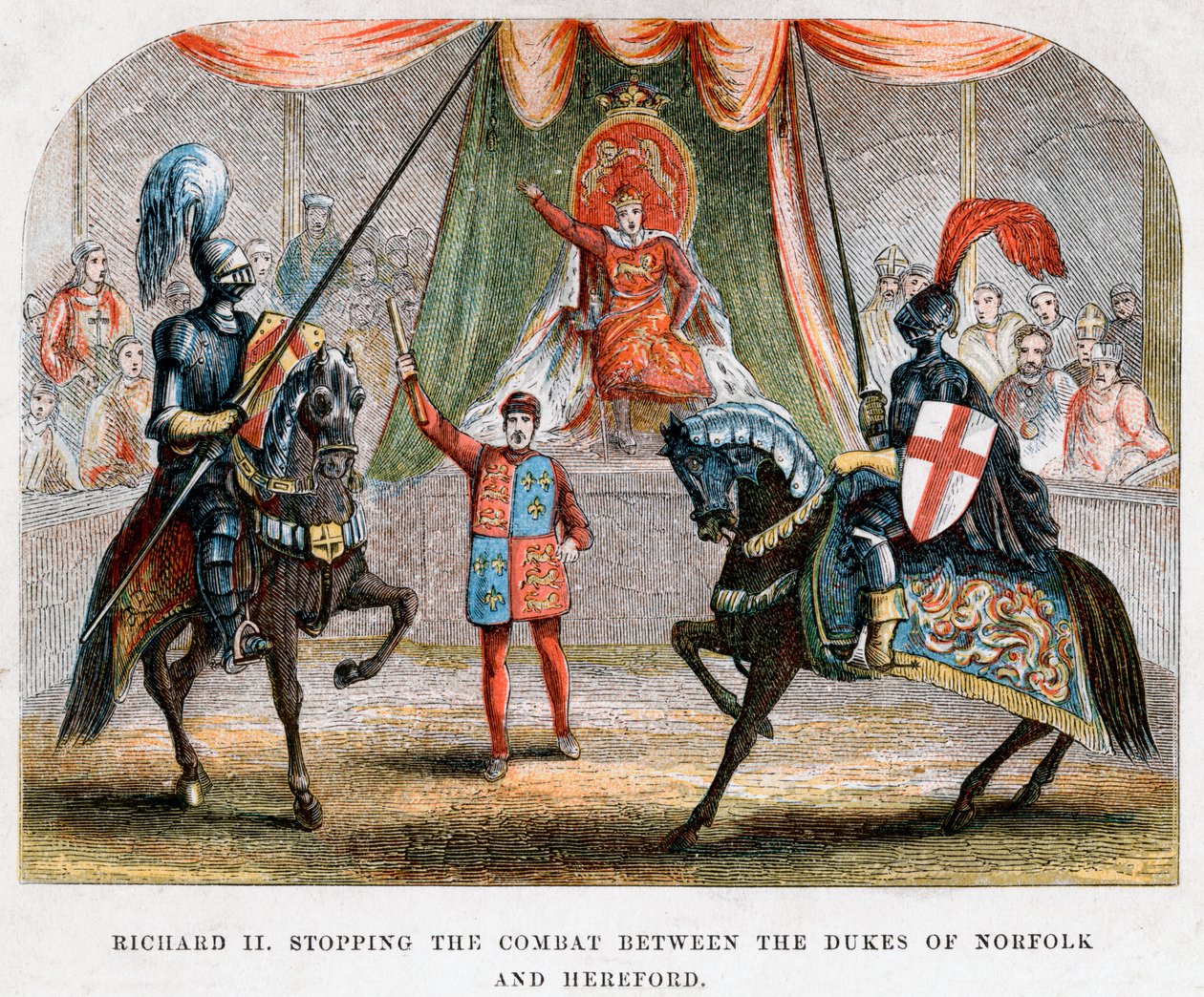 Richard II zastavení boje mezi vévody z Norfolku a Hereford, 1398 od Unbekannt
