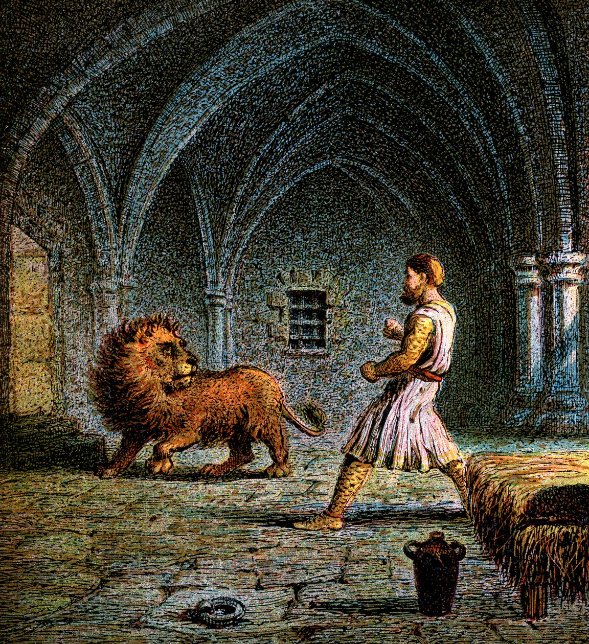 Richard První a lev, 12. století, c1850 od Unbekannt