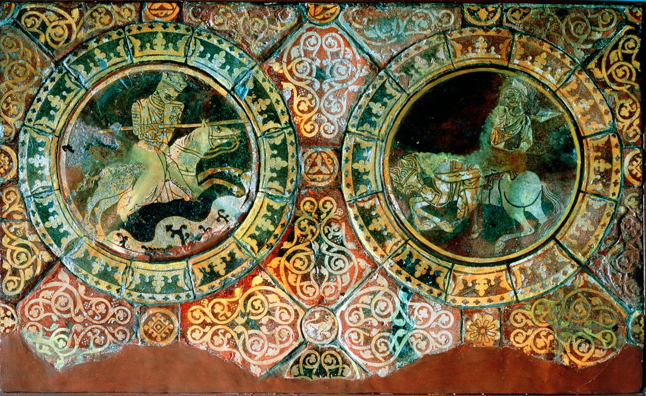 Richard Lví srdce a Saladin v jízdním boji, 1191 13. století od Unbekannt