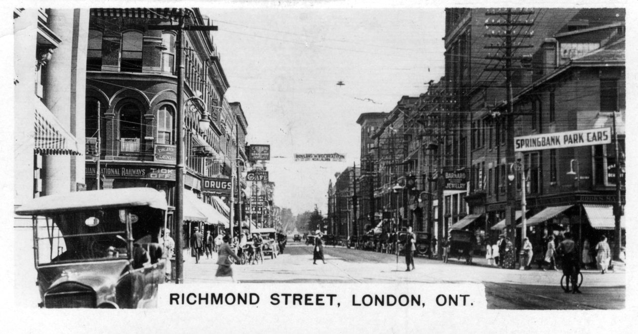 Richmond Street, Londýn, jihozápadní Ontario, Kanada, 20. léta 20. století od Unbekannt