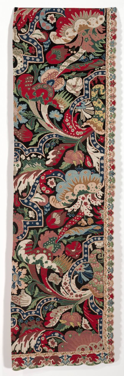 Pravá polovina páru vyšívaných závěsů na postel v bizarním stylu, 1710-1720. od Unbekannt