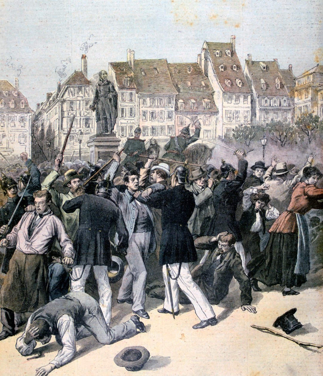 Nepokoje na náměstí Kléber, Štrasburk, 1893 od Unbekannt