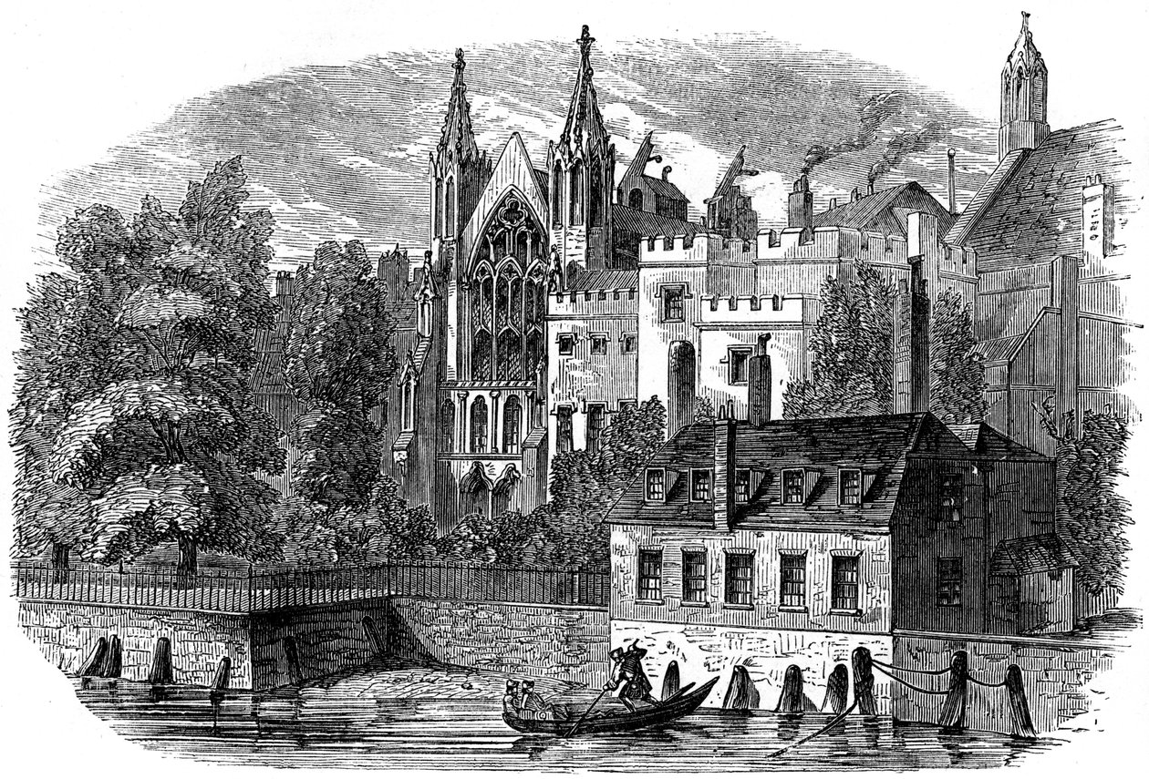 Řeka před starým House of Peers House of Lords, Londýn, 19. století od Unbekannt