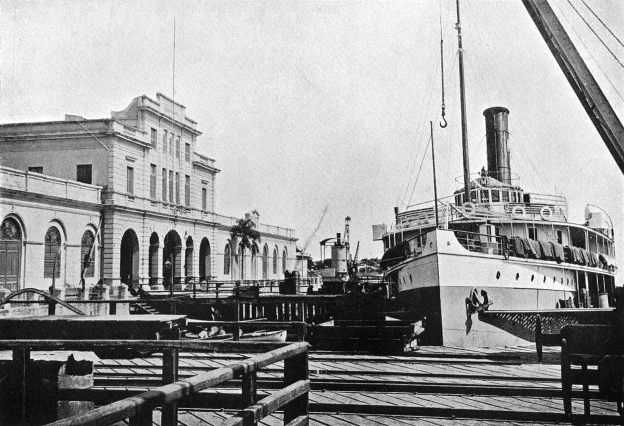 Říční parník u celnice, Asuncion, Paraguay, 1911 od Unbekannt