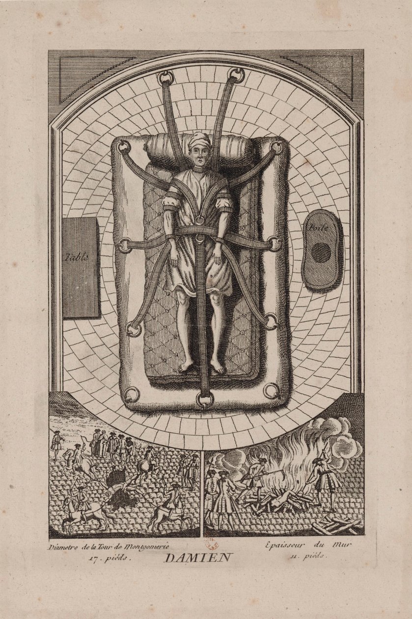 Robert Francois Damiens 1715-1757 v Châtelet, 2. března 1757. od Unbekannt