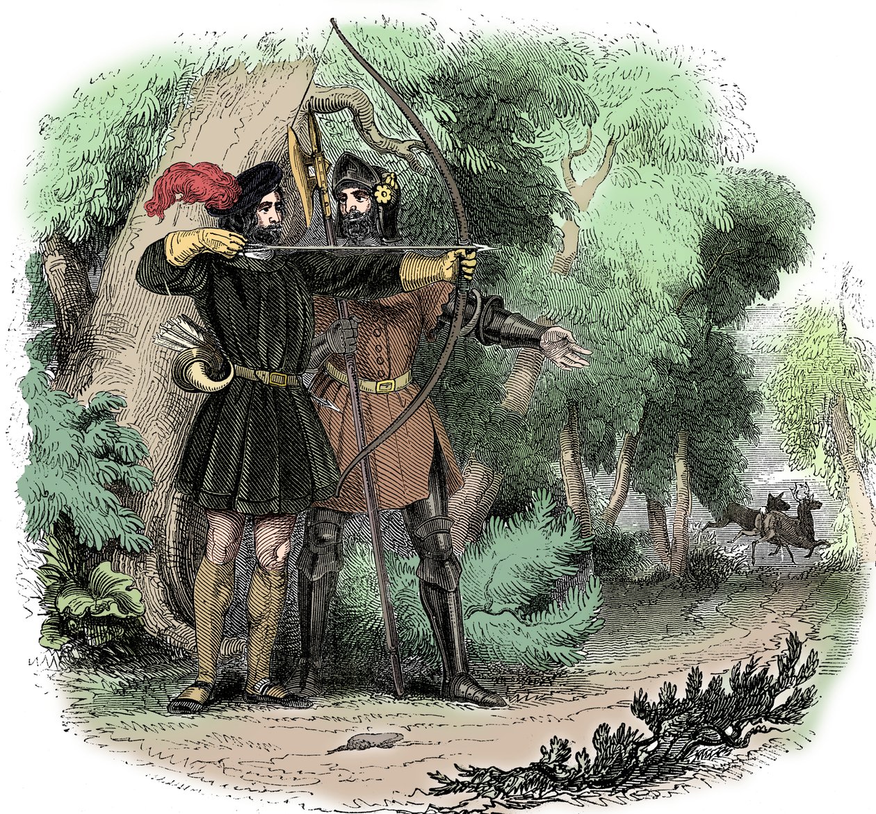 Robin Hood, legendární anglický lidový hrdina a psanec a bojovník za chudé, počátek 19. století od Unbekannt