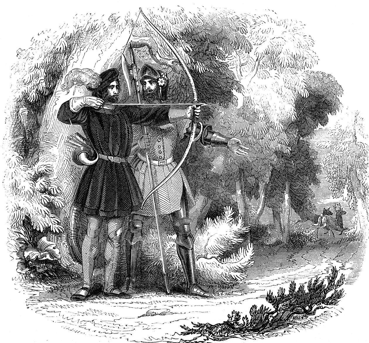 Robin Hood, legendární anglický lidový hrdina a psanec a bojovník za chudé, počátek 19. století od Unbekannt