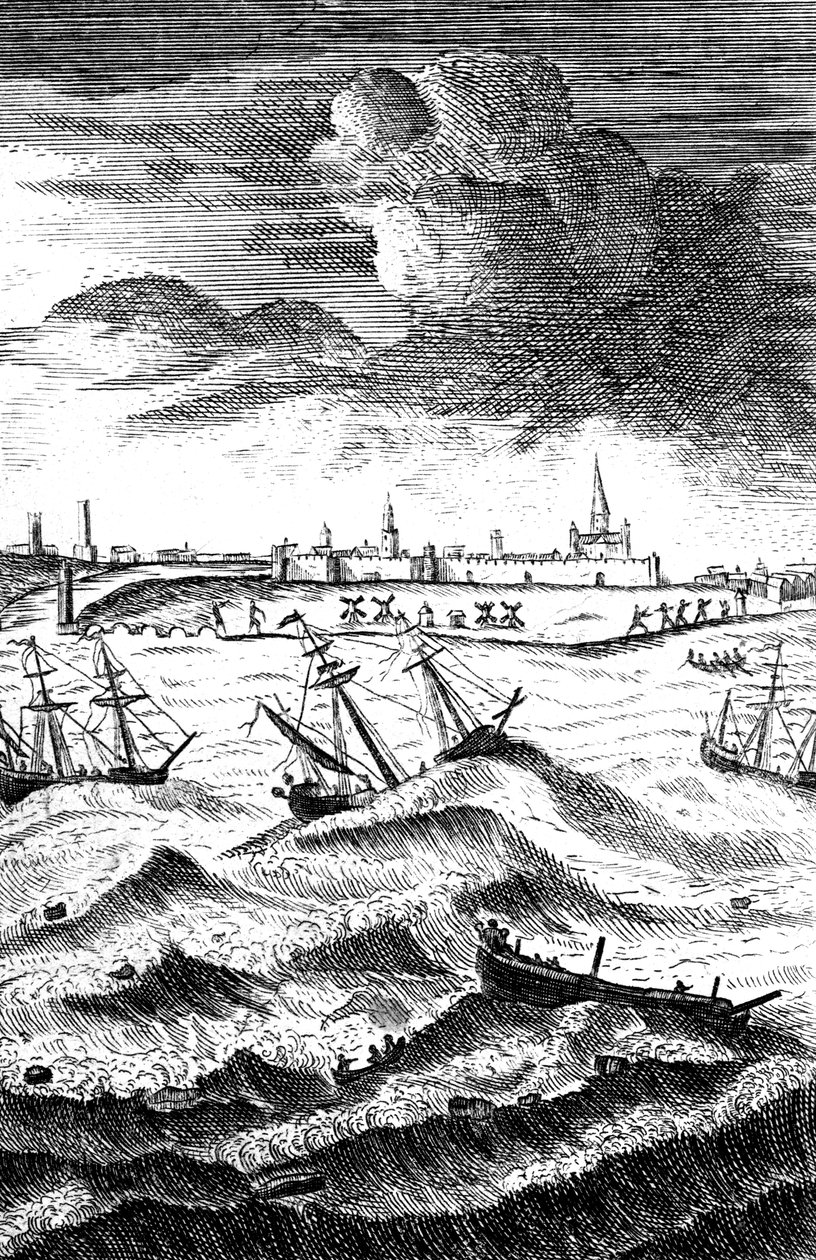 Robinson Crusoe ztroskotal v Yarmouthu, c1719 od Unbekannt