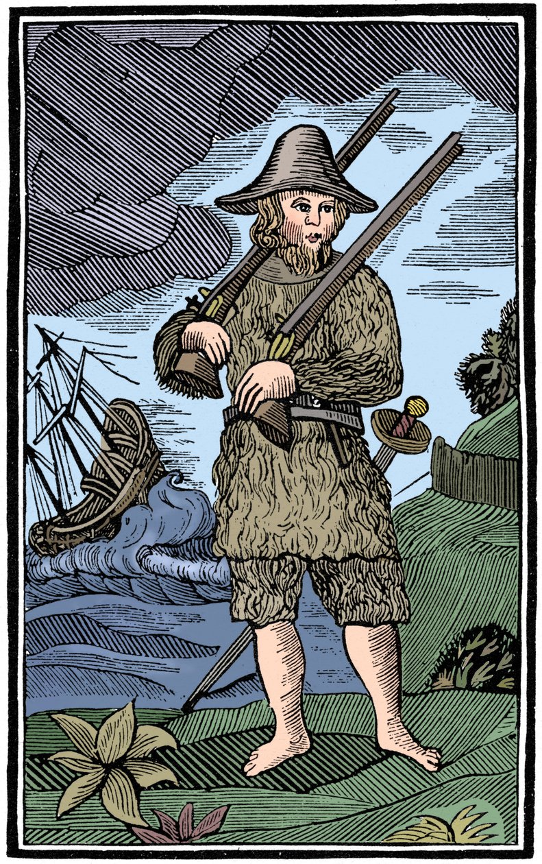 Robinson Crusoe, střih do knihy, 18. století 1964 od Unbekannt