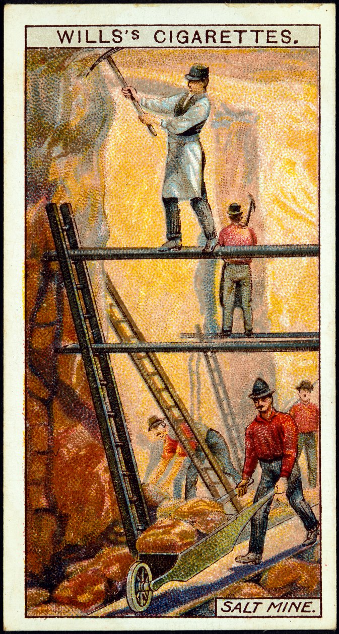 Kamenná sůl: Horníci při práci v solném dole, Wieliczka, Galicia, Polsko, 20. století od Unbekannt