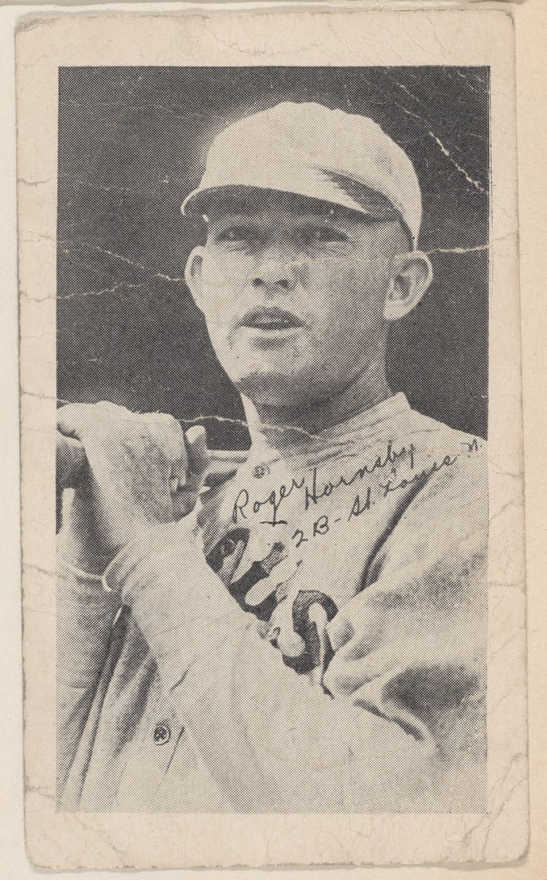 Rogers Hornsby, 2 B - St. Louis N., od Baseball strip cards W575-2, ca. 1921-22. od Unbekannt