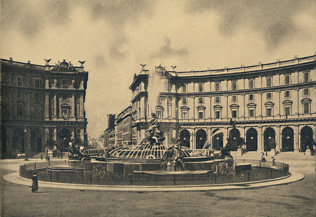 Roma – náměstí Esedra a fontána Naiades, 1910 od Unbekannt