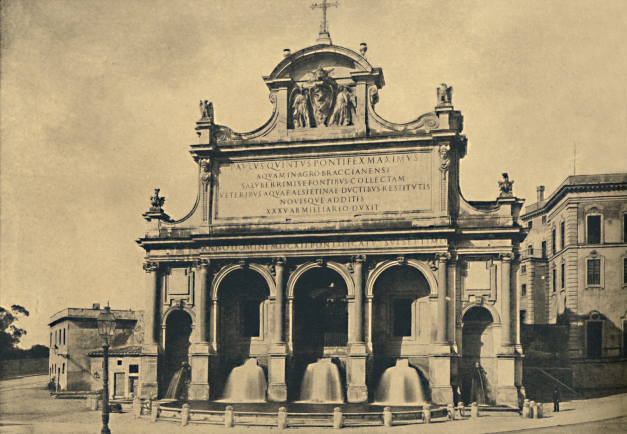 Roma - Fontána akvaduktu Pavla V., postavená podle návrhů Fontany v roce 1612, 1910 od Unbekannt