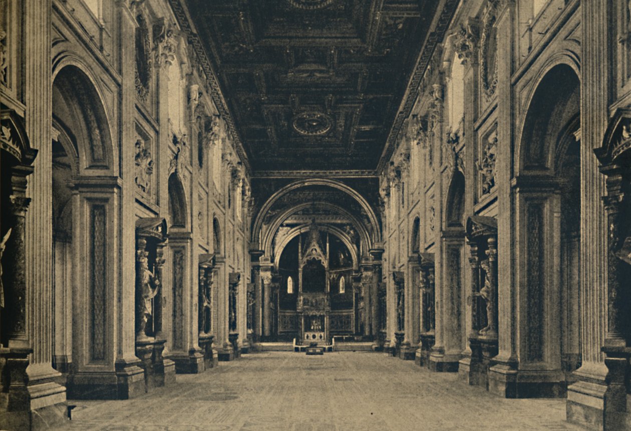 Roma - Hlavní loď baziliky sv. Jana Lateránského Borrominiho, arch. 1650, 1910 od Unbekannt