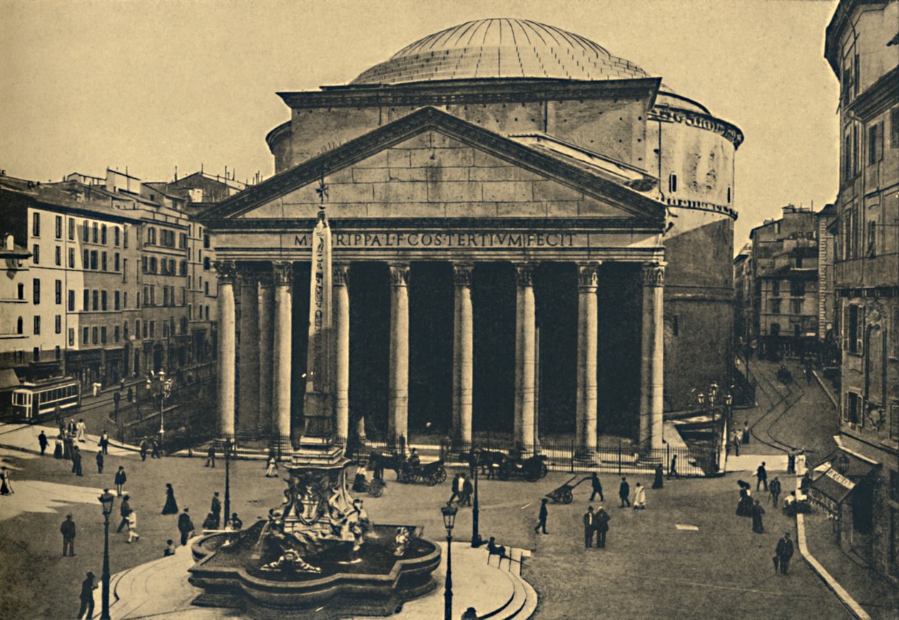 Roma - Pantheon Agrippa a fontána Rotonda, 1910 od Unbekannt