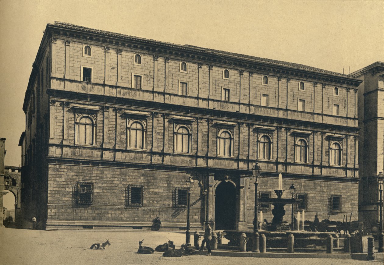 Řím – Piazza Scossacavalli. - Palác prince Torlonia, od Bramante, 1910 od Unbekannt
