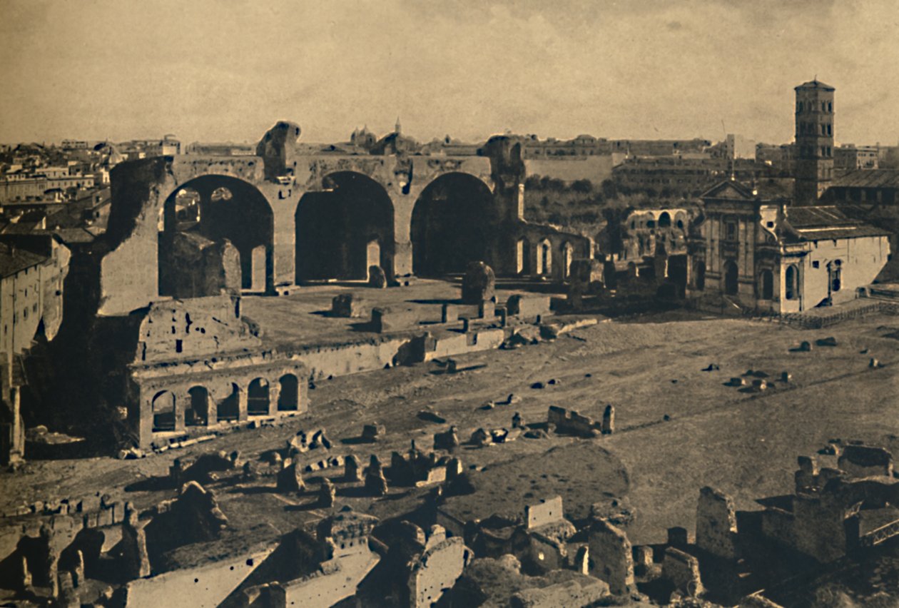 Roma - Forum Romanum - Bazilika Maxentius a kostel S. Francesca Romana, 1910 od Unbekannt