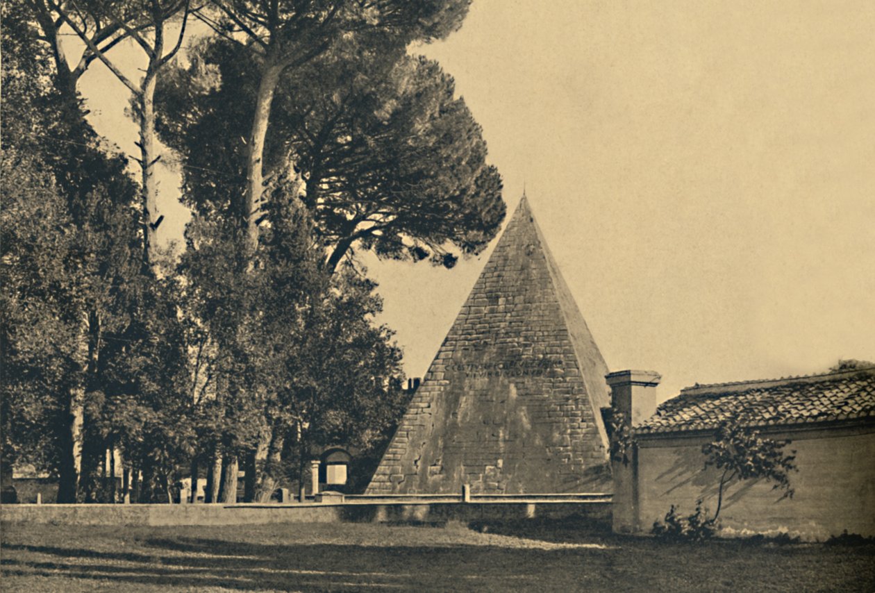 Roma - náhrobní pyramida Caiuse Cestiuse - brána svatého Pavla na silnici Ostia, 1910 od Unbekannt