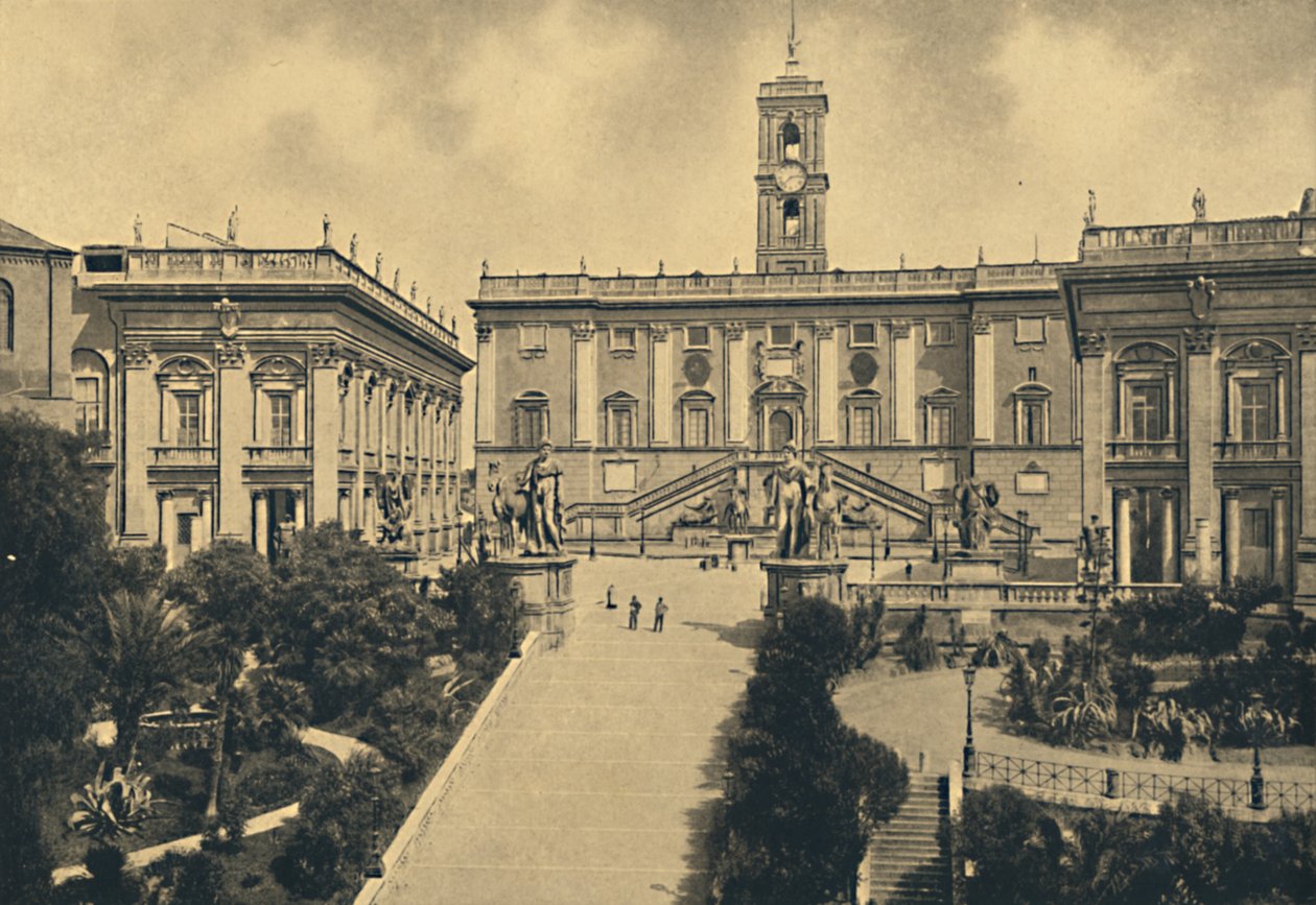 Řím - Kapitol: v centru Palác senátorů nyní radnice, 1910. od Unbekannt
