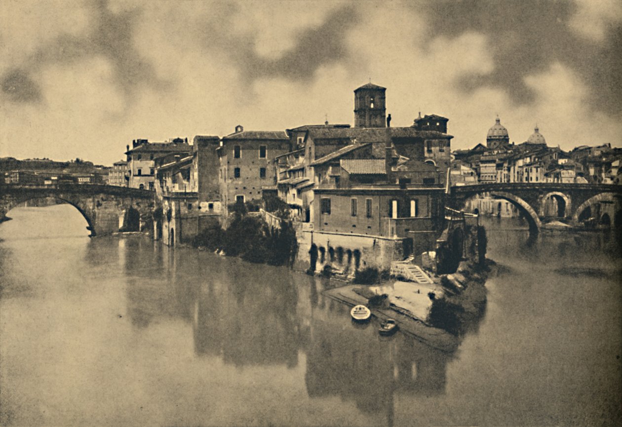 Roma - Tiberine Island a starověké mosty Caestius a Fabritius, 1910 od Unbekannt