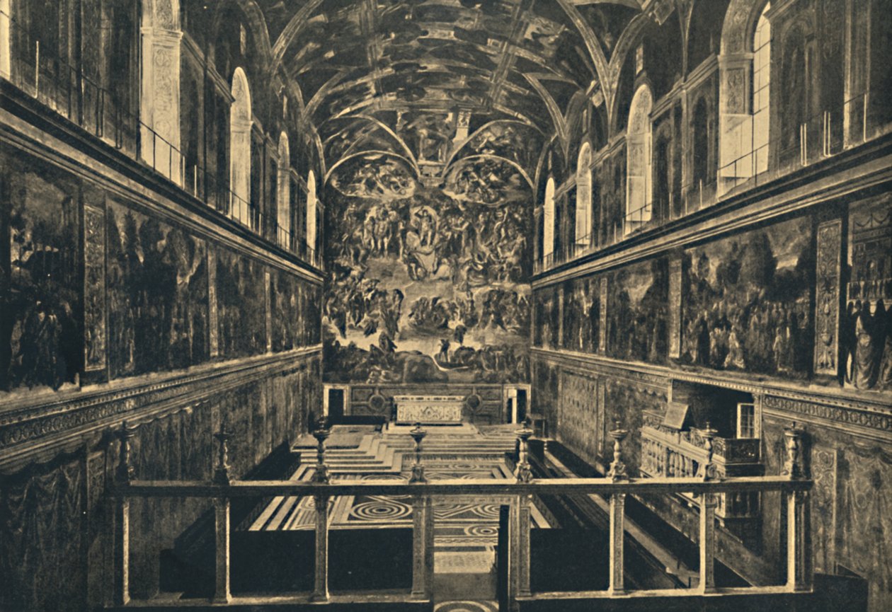 Roma - Vatikánský palác - Sixtinská kaple, založená Sixtem IV v roce 1483, 1910 od Unbekannt