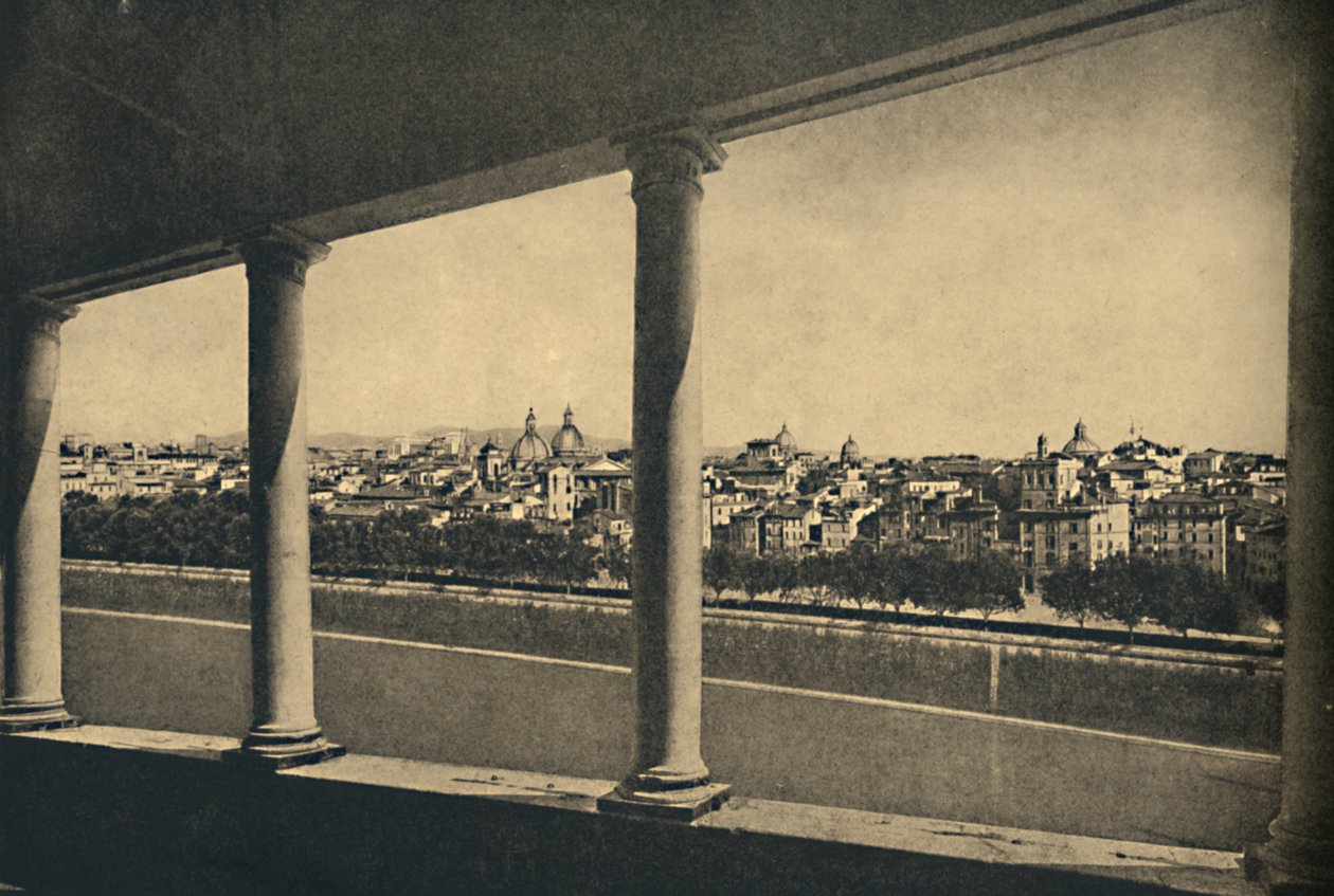 Roma - Pohled na město z Logia od Bramanteho na zámku St. Angelo, 1910 od Unbekannt