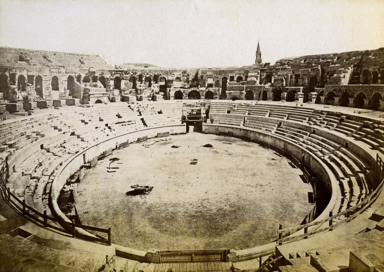 Římský amfiteátr, Nimes, Francie, konec 19. nebo začátek 20. století od Unbekannt