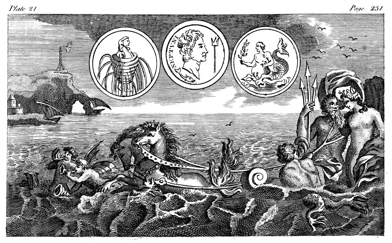 Římský bůh Neptun, 18. století od Unbekannt