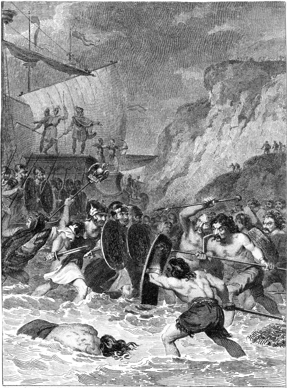 Římská invaze do Británie, 55-54 př.nl c1820 od Unbekannt