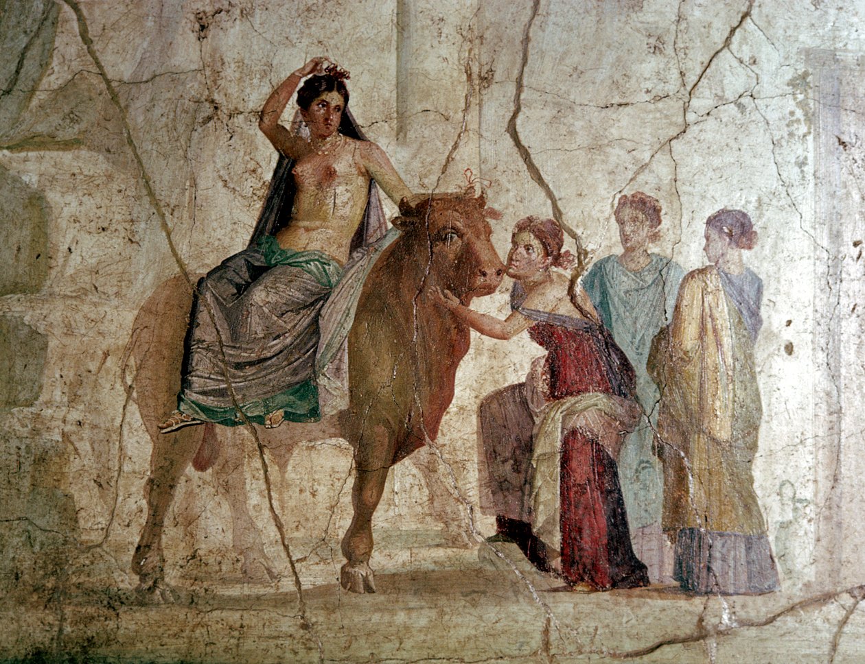 Římská nástěnná malba The Rape of Europa, House of Jason, Pompeje, Itálie od Unbekannt
