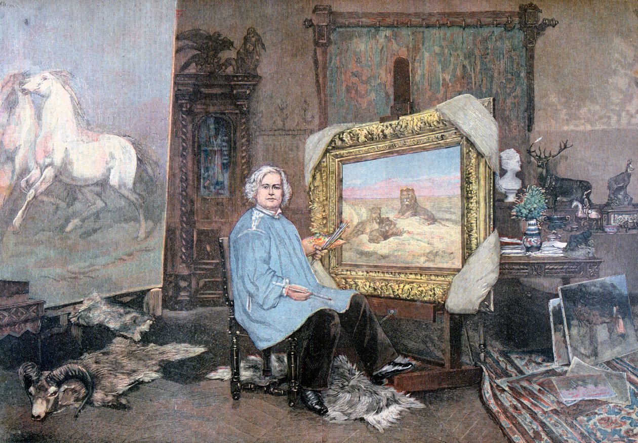 Rosa Bonheur ve svém studiu, 1893 od Unbekannt