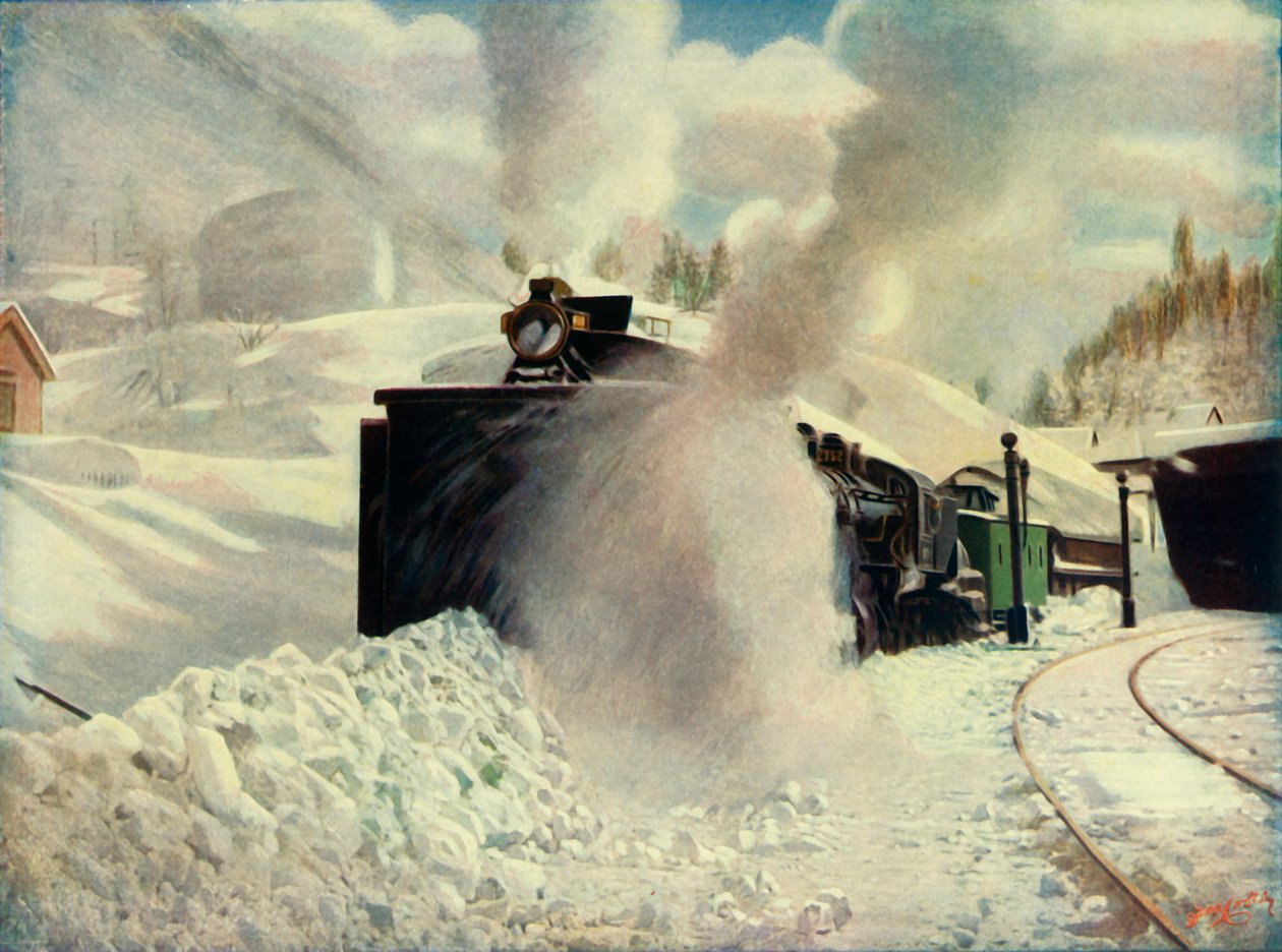 Rotační sněžný pluh v Blue Canyon, California Southern Pacific Railway, 1930. od Unbekannt