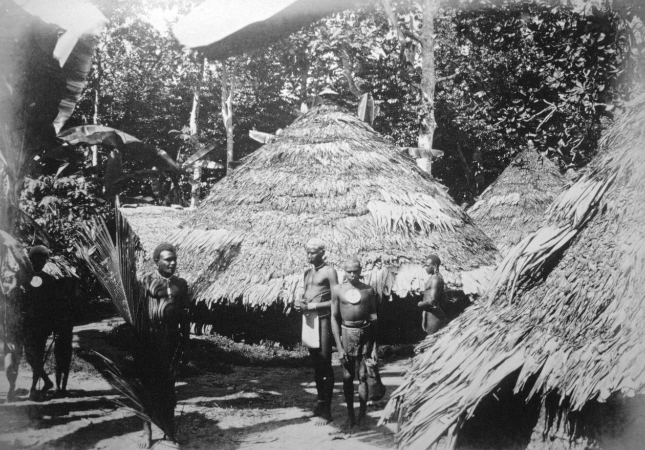 Kulaté domy domorodců v Timotu, Santa Cruz, 1892 od Unbekannt