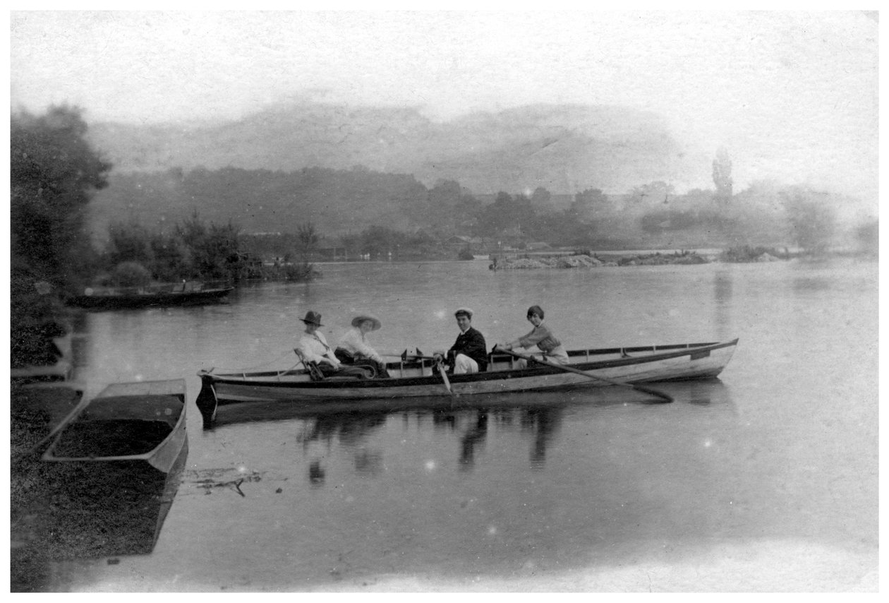 Veslování na jezeře, c1900-1919 od Unbekannt