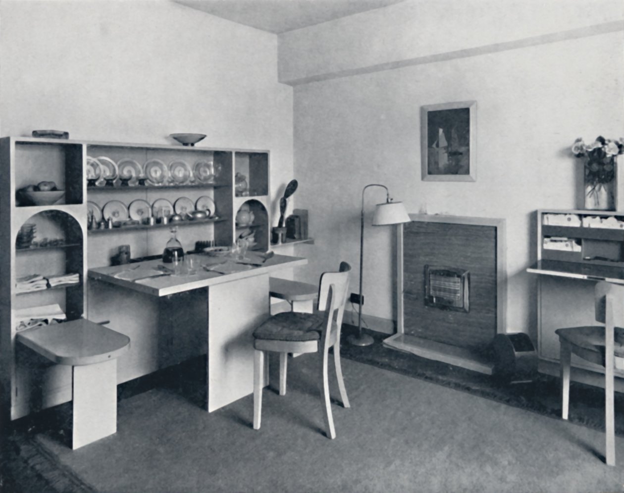 Rowley Gallery of Decorative Art Ltd - otevřená jídelna-obývací pokoj, 1939 od Unbekannt