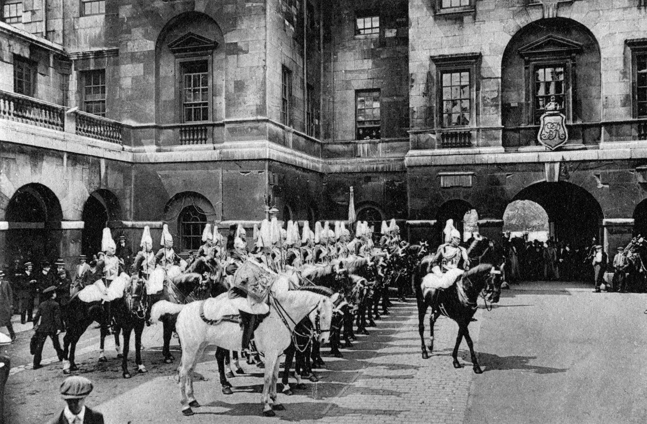 Royal Horse Guards, střídání stráží, Londýn, 1915 od Unbekannt