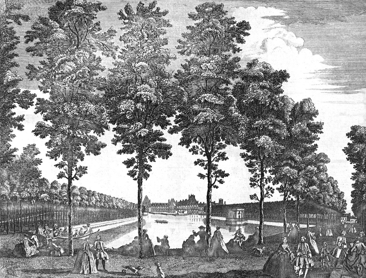 Královský palác ve Fontainebleau, Francie, 1750 od Unbekannt