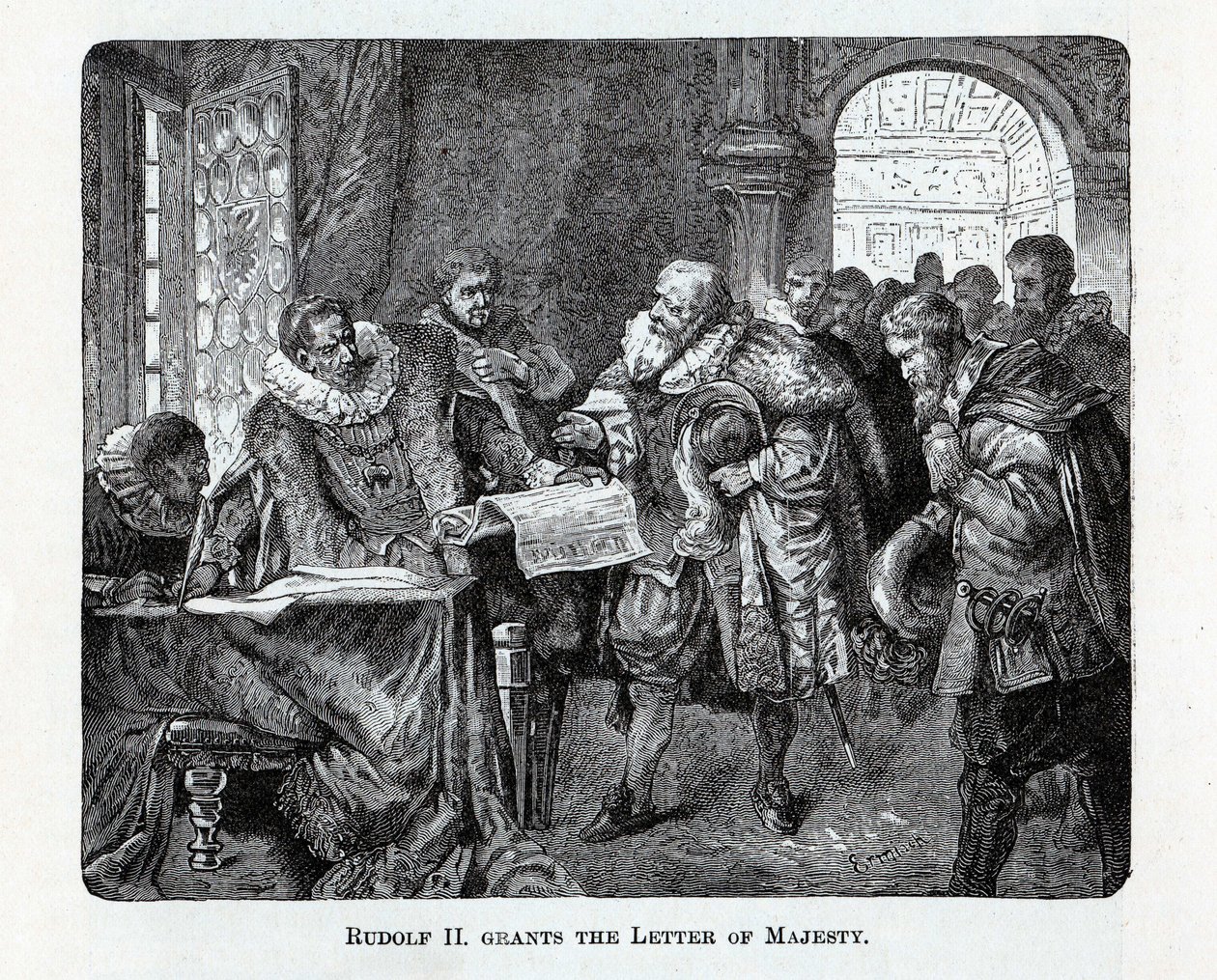 Rudolf II uděluje majestátní list, 1882 od Unbekannt