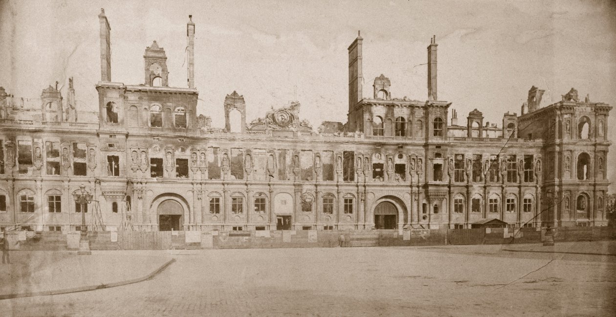 Ruiny Hotel de Ville, Paříž, květen 1871 od Unbekannt