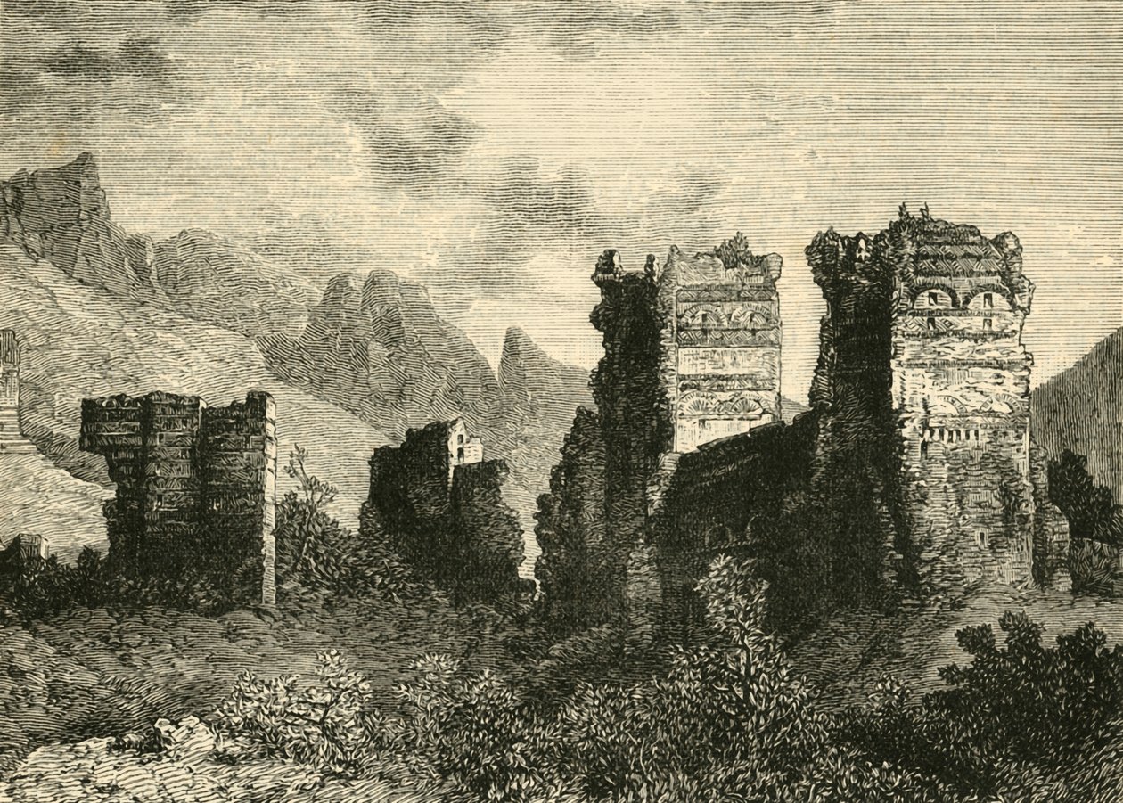 Ruiny hradeb starého města, Antiochie, 1890. od Unbekannt