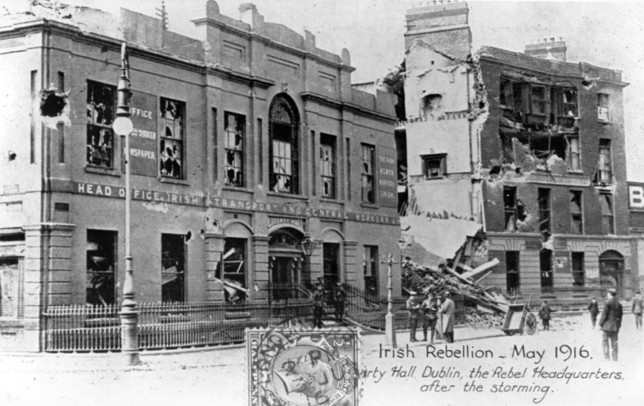 Ruiny velitelství rebelů, protianglické irské povstání, Dublin, květen 1916 od Unbekannt